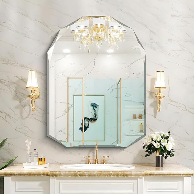 KOCUUY 30"x40" Frameless Mirror, Arched Shape - Image 6