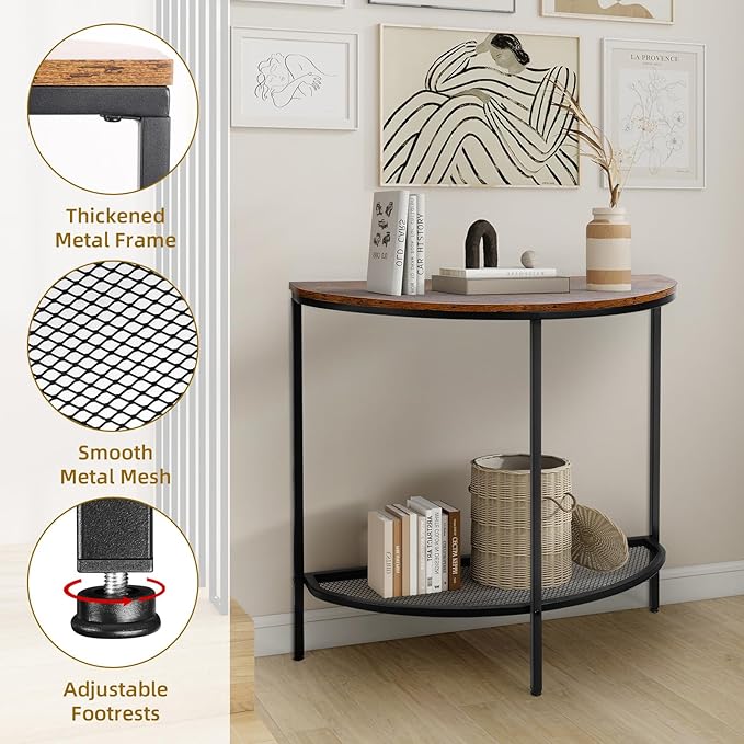 Entry Table Narrow Livingroom Furniture: 2 Tier Modern Console Table - Image 5