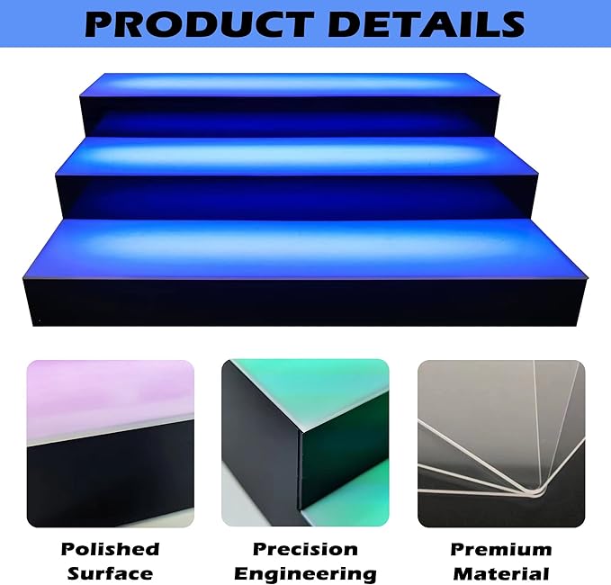 Royxen LED Lighted Liquor Bottle Shelf 3 Tier, 24 Inch Bar Shelf - Image 4
