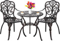 Outdoor Bistro Table and Chairs Set of 2 Cast Aluminum Patio Bistro Set by Withniture