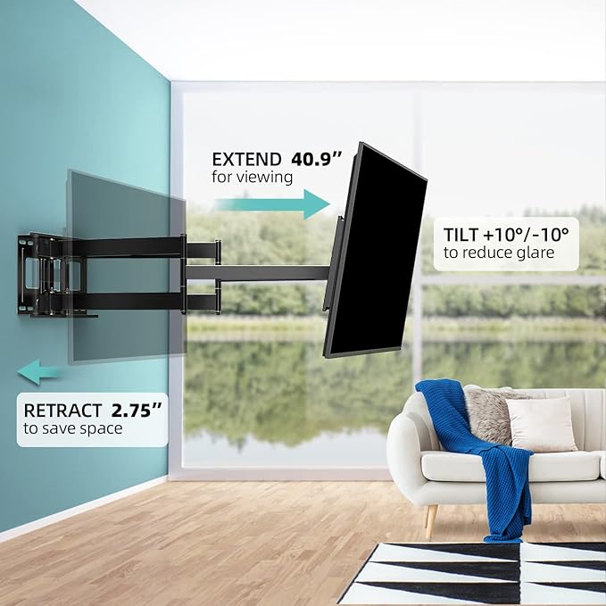 Heavy Duty TV Wall Mount for 42-90" TVs, 4X Load Tested Holds 179lbs, 40.9" - Image 4