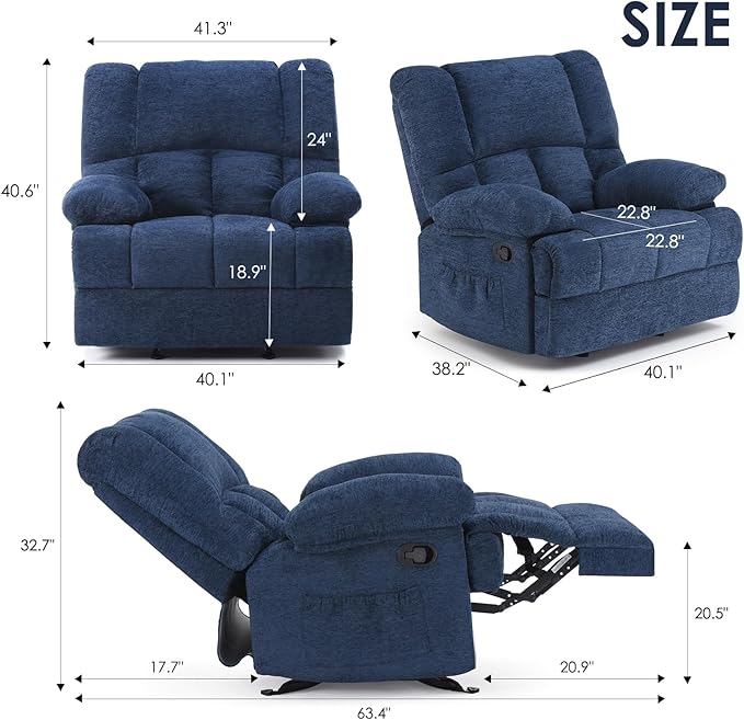 Oversized Rocker Recliner Chair, Wide Rocker Chair - Image 2