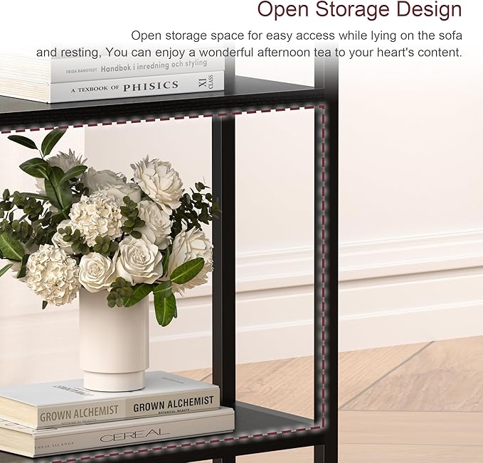 Narrow Side Table for Small Space, 3-Tier Small End Table - Image 6