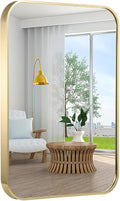 24x36 Inch Bathroom Mirror, Aluminum Alloy Framed Brushed Wall Mirror by Titameg