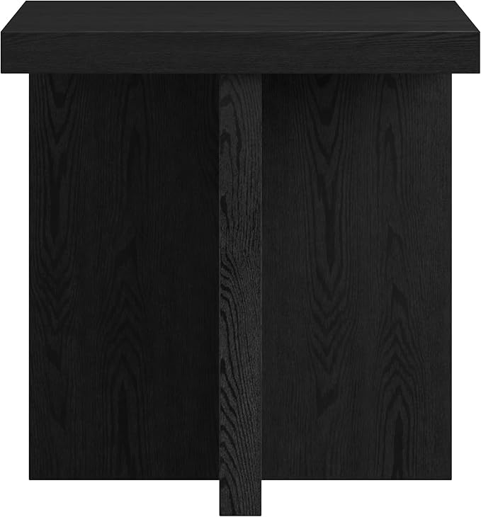 Henn&Hart 22" Wide Square Side Table in Natural Black, - Image 4