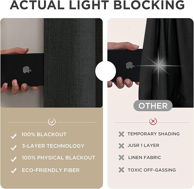 Joydeco 100% Blackout Curtains for Bedroom - Image 5