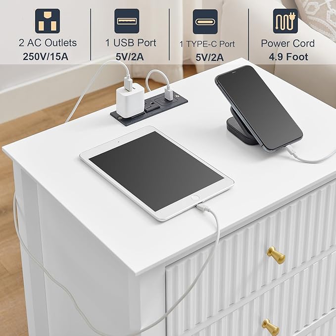 OCANDO White Bed Side Table - Image 6