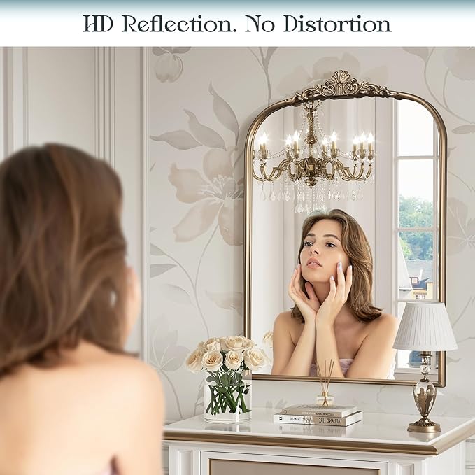 30" x 40" Antique Gold Arched Mirror - Image 5