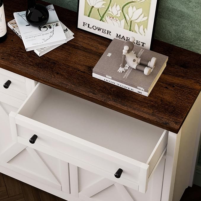 66'' Farmhouse Sideboard Buffet Cabinet - Image 6