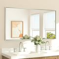TETOTE Brushed Nickel Bathroom Vanity Mirror 55" x 30" Beveled Framed Bathroom by TETOTE