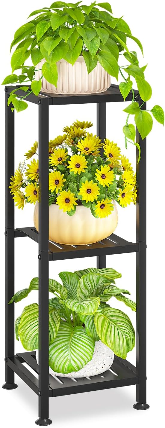 KMOTASUO 3 Tiered Black Tall Plant Stand by KMOTASUO