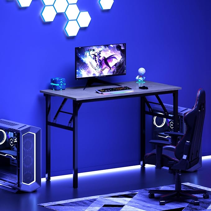DlandHome Folding Desk Small Desk 31.5 inches Small Computer Desk - Image 7