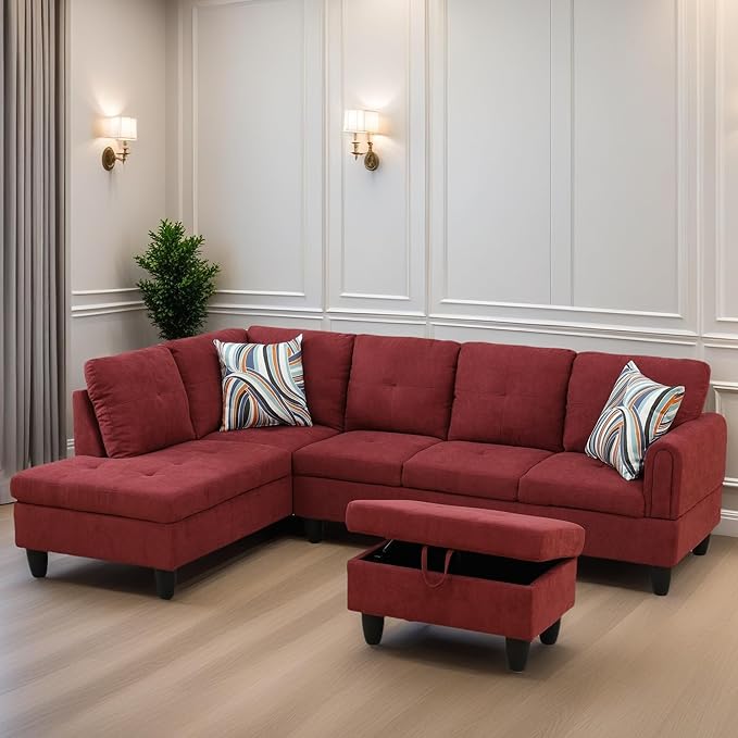 L Shaped Sectional Couches for Living Room, Modern Modular Sectional Sofa by FONTOI