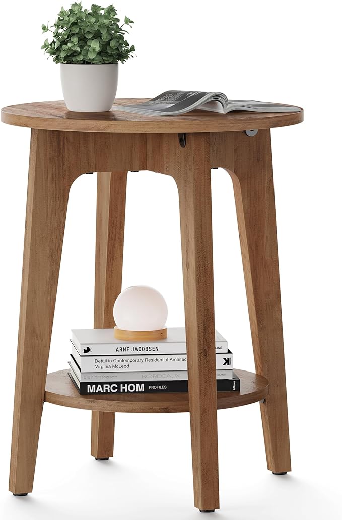 VASAGLE Side Table, Small Round End Table by VASAGLEbySONGMICSHOME