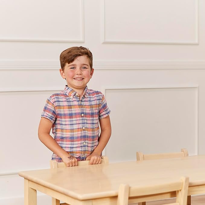 ECR4Kids 24in x 48in Rectangular Hardwood Table and Chair Set, 12in Seat Height - Image 12