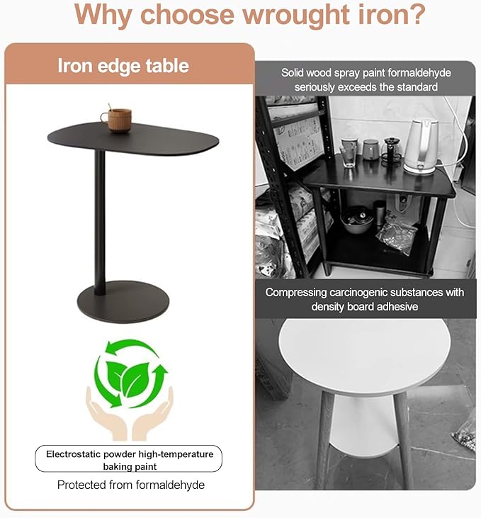 Modern Metal Side Tables Shaped End Table - Image 5