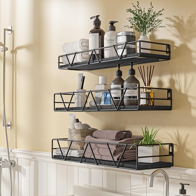 Floating Shelves Set of 3, Home Wood Wall Shelf, Farmhouse Shelf - Image 4