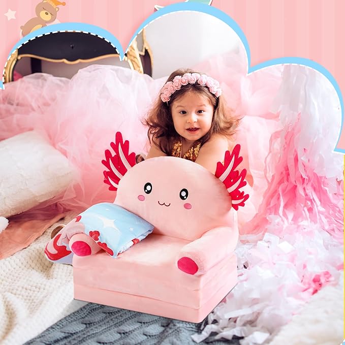 Axolotl Kids Couch Fold out 2-in-1 Toddler Sofa Fold out - Image 5
