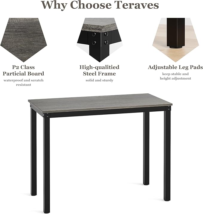 Teraves Computer Desk/Dining Table Office Desk Sturdy Writing Workstation - Image 8