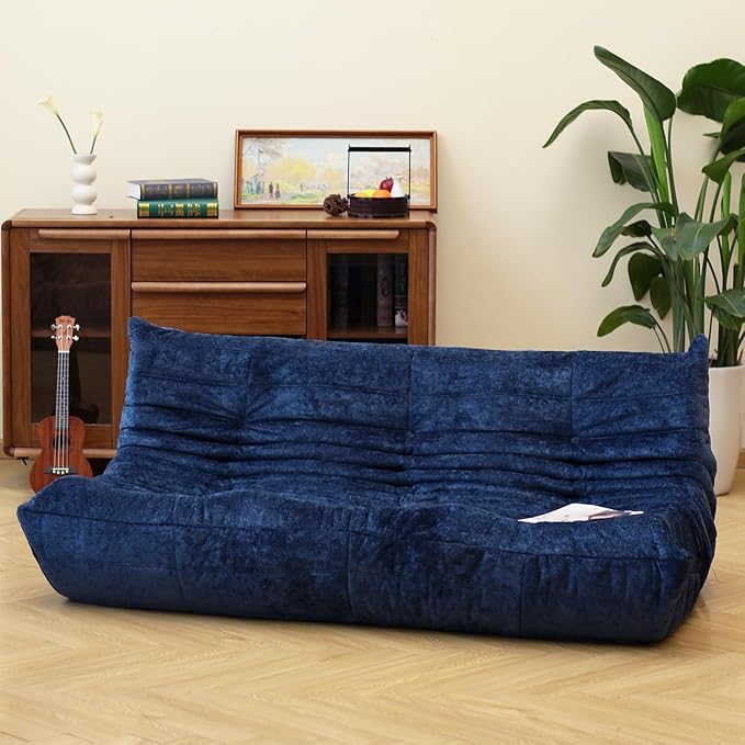 N&V Fireside Chair, Mid Century Armless Floor Sofa, Soft Premium Chenille Floor by NV