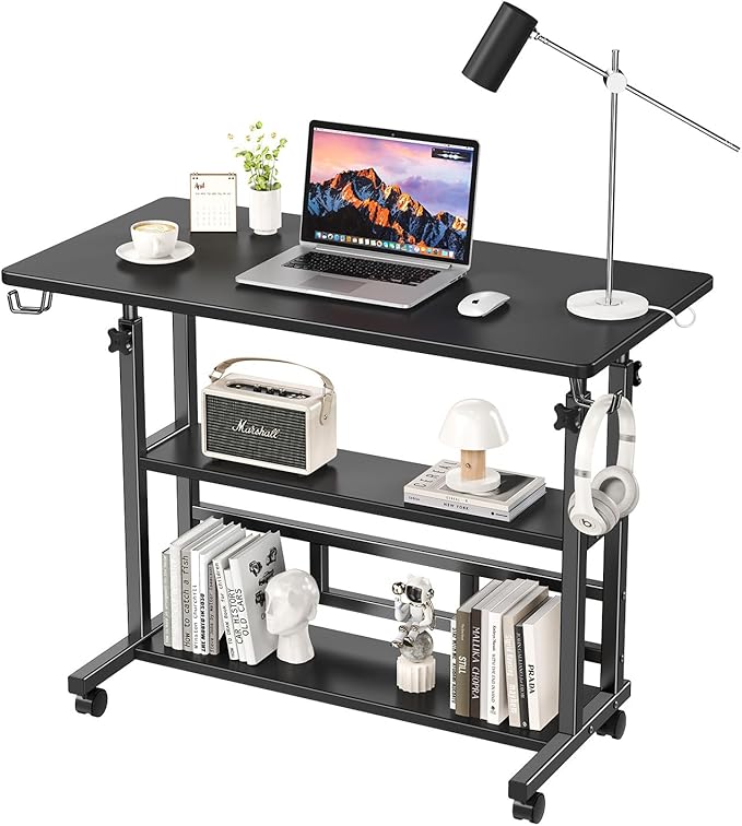 Adjustable Height Standing Desk, Rolling Stand Up Desk by BYMECOST