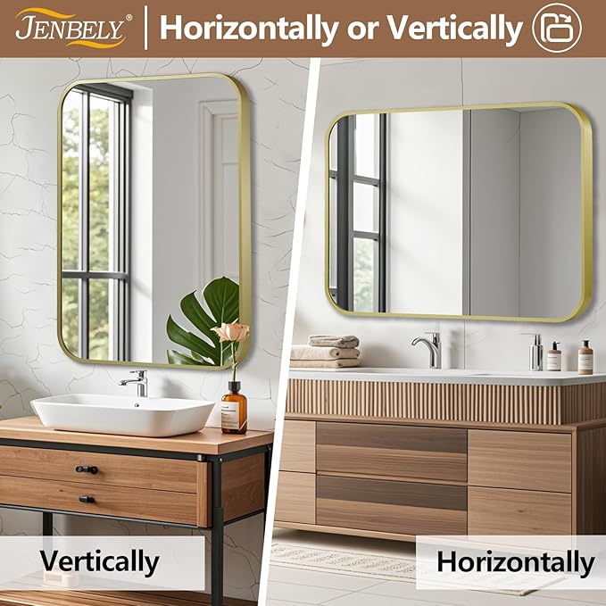 26x38 Inch Gold Mirror, Framed Rectangle Mirror - Image 6