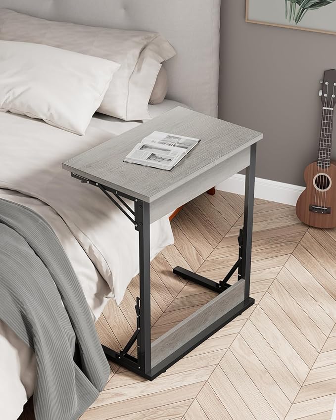 Tatub 24" Wide Folding C-Shaped End Table, Small Side Desk - Image 4
