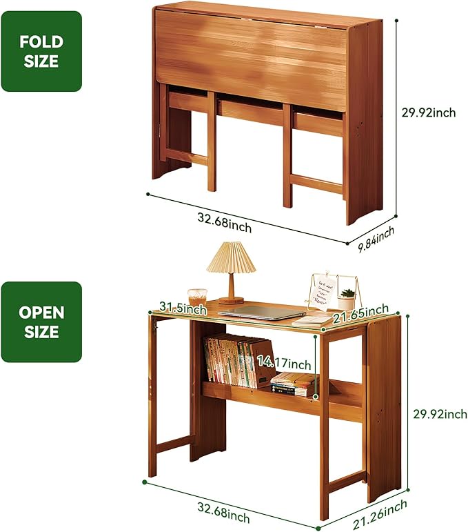 Bamboo Folding Desk Mid Century Modern Desk - Image 7