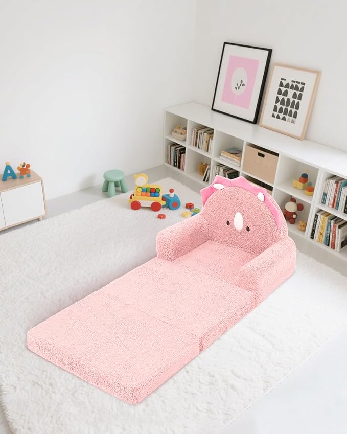 MOONBEEKI 2-in-1 Foldable Toddler Couch, Soft Sherpa Fabric - Image 8