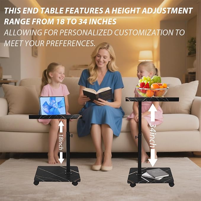 Simcat C Table End Table Adjustable Height, C Shaped Side Table - Image 6