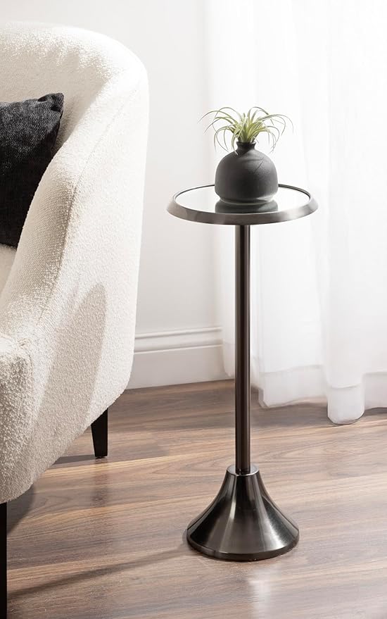 Kate and Laurel Sanzo Modern Pedestal Drink Table, Decorative End Table - Image 2