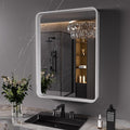 White Bathroom Mirror 24x36 Inch, Rounded Rectangle Matte Bathroom Vanity Mirror by JISOSO