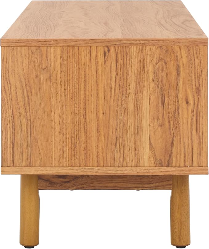 SAFAVIEH Aino TV Stand for up to 60" Flatscreen – Oak Brown, 2 Sliding Doors - Image 5