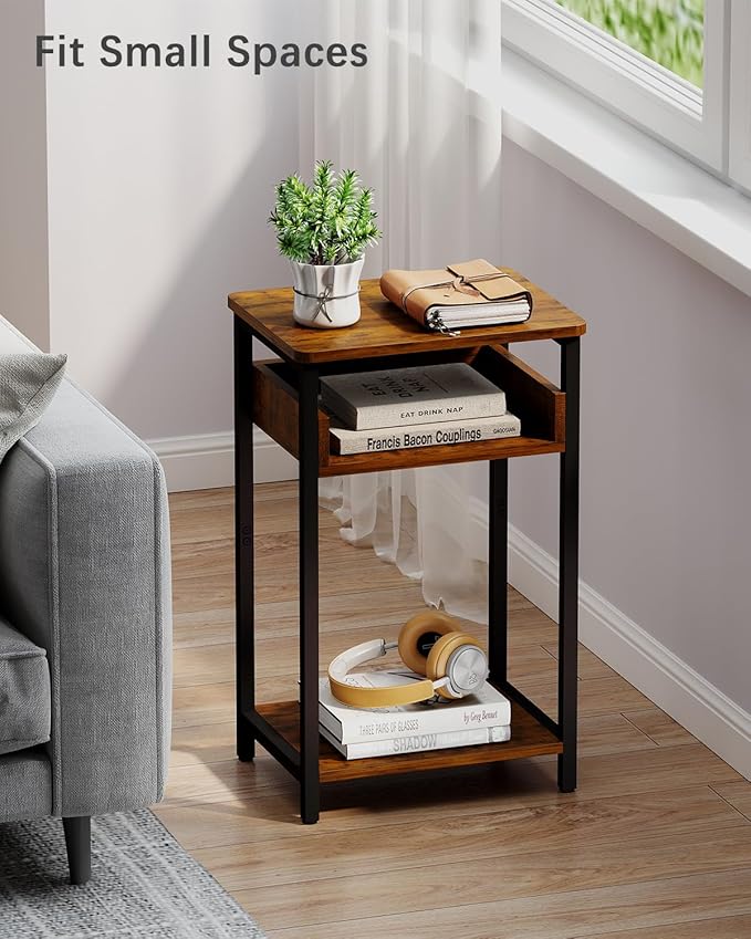 Side Table, 25 inch High End Table, Small Bedside Table - Image 4