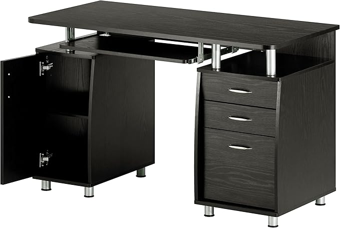Techni Mobili 47.25" Ergonomic Computer Drawers & File Cabinet - Image 9