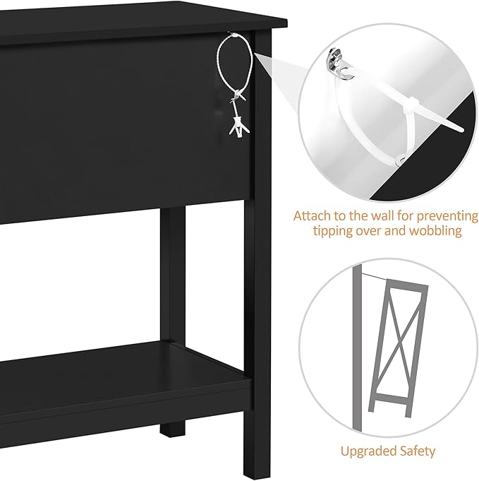 Yaheetech Console Table with 4 Drawers, Sofa Side Table with Bottom Open - Image 9