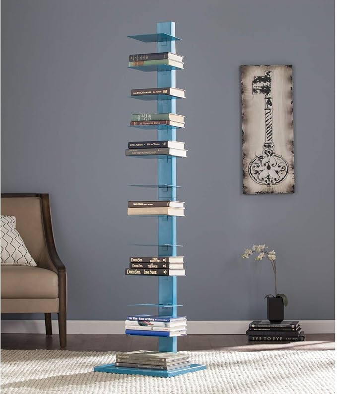 SEI Furniture, 12 shelves Metal Spine Book Tower - Image 4