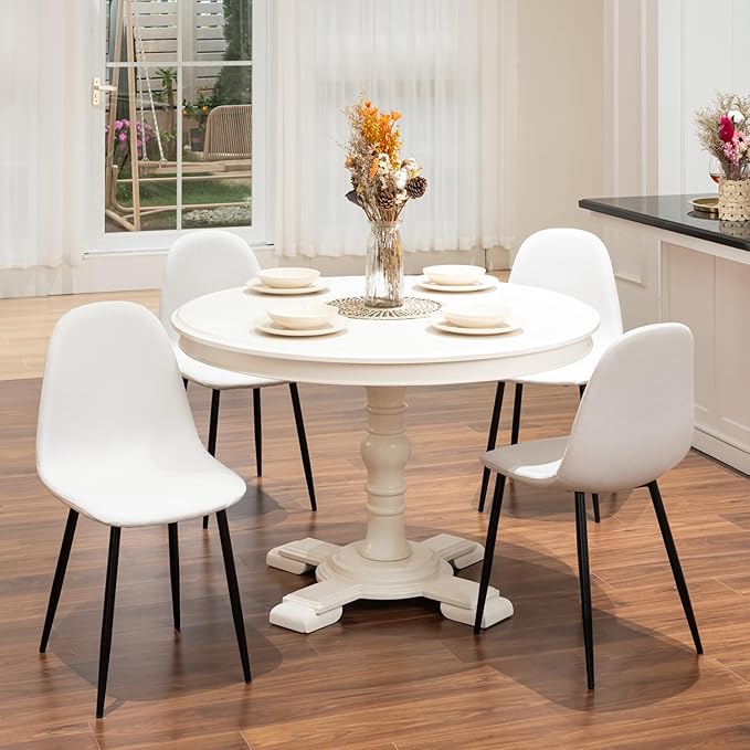 FurnitureR Dining Chairs Set of 4 Comfortable Upholstered, Fabric Mid-Back - Image 2