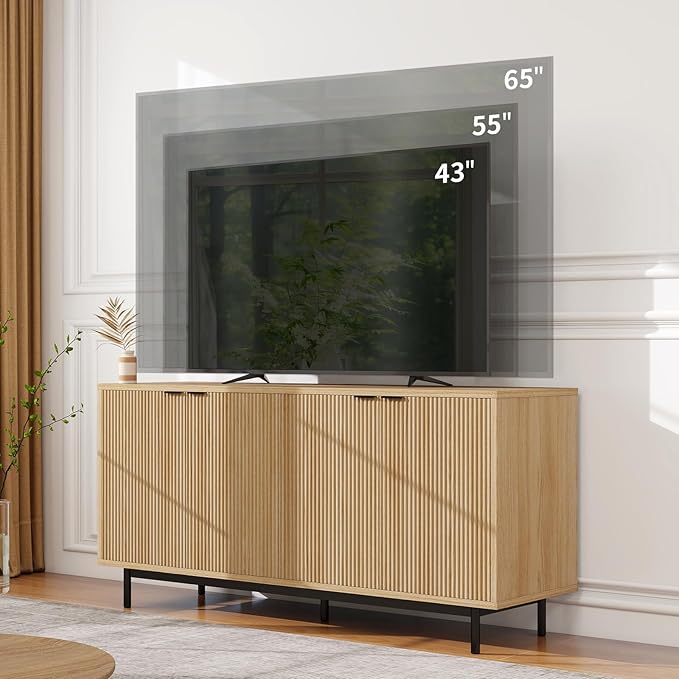 Vipbear Modern TV Stand for 65 Inch TV, Entertainment Center - Image 4