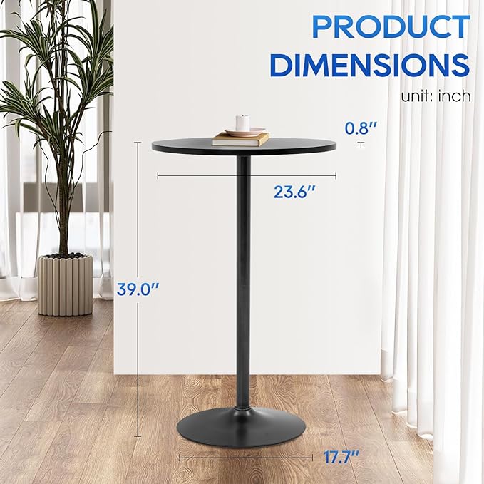 FDW Pub Table 40 Inch Height Cocktail Table Round Bistro Bar Table - Image 3