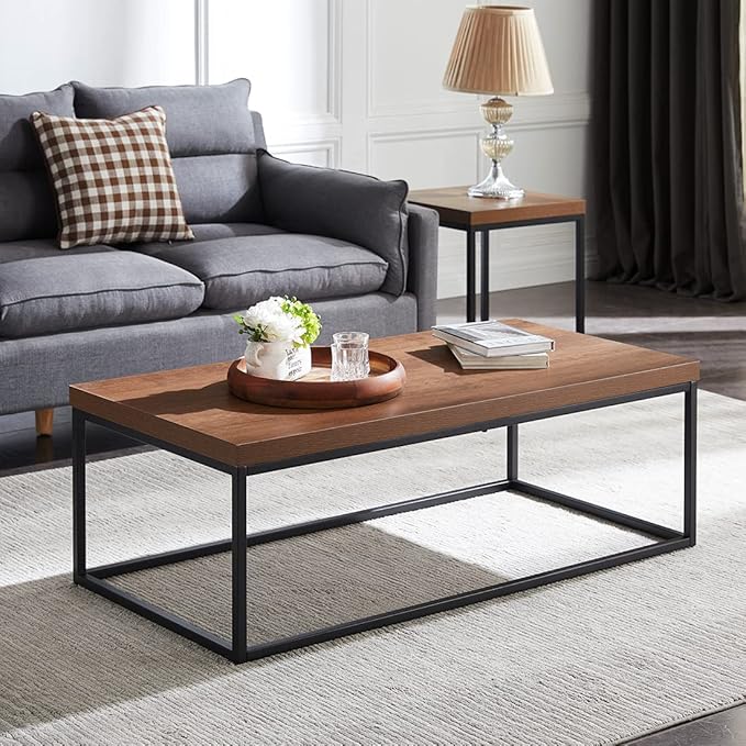 CENSI 47-Inch Dark Walnut Coffee Table - Image 6