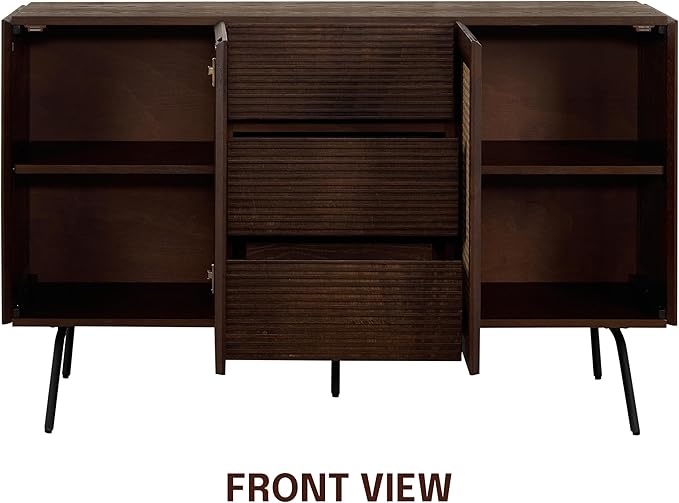NTC MOSSIC Sideboard with 2 Doors and 3 Drawers, Buffet Cabinet with Natural - Image 4