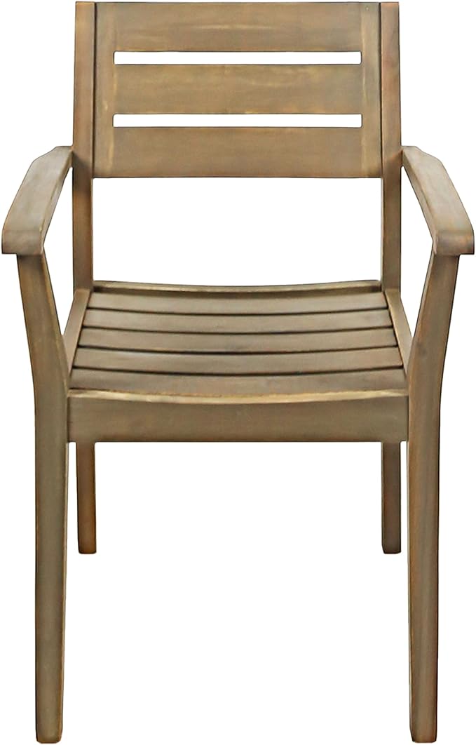 Merax Acacia Wood Dining Chairs Set of 2, Stamford Outdoor Acacia Wood Dining - Image 4