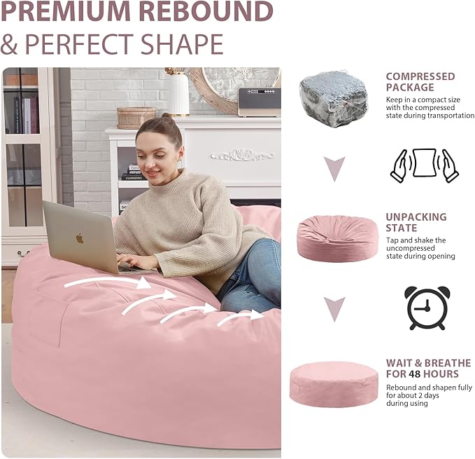 7FT Bean Bag Chair, Large Bean Bag Chairs - Image 6