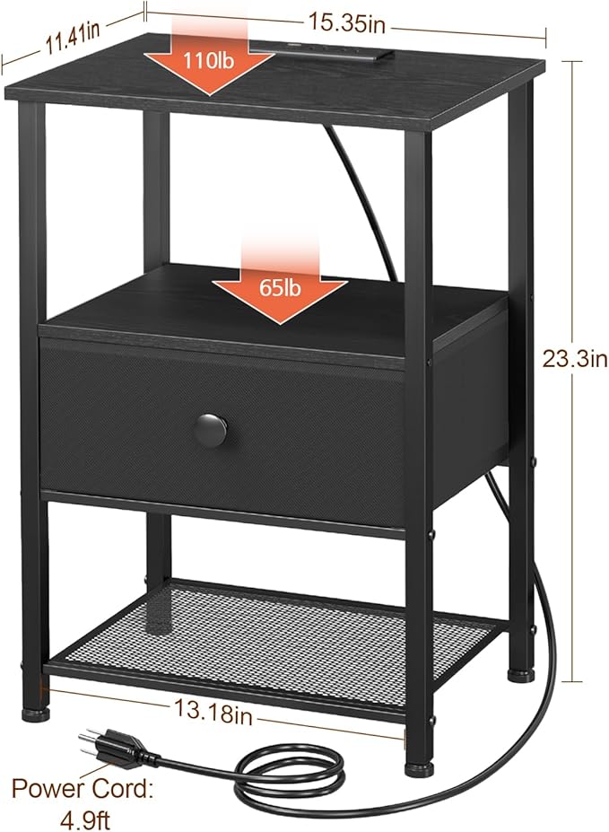 Night Stand Set 2, LED Nightstand - Image 3