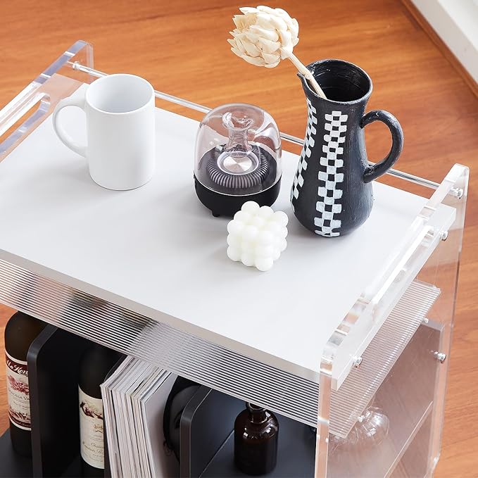 Acrylic Record Player Stand，Vinyl Storage Holder Cabinet - Image 7