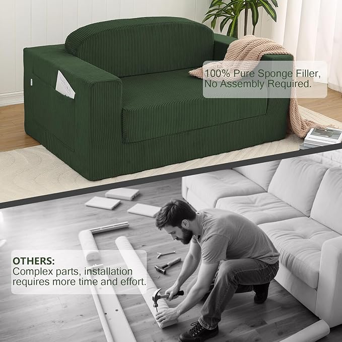 MeMoreCool Cozy Small-Space Convertible Loveseat to Guest Bed – Boneless - Image 5