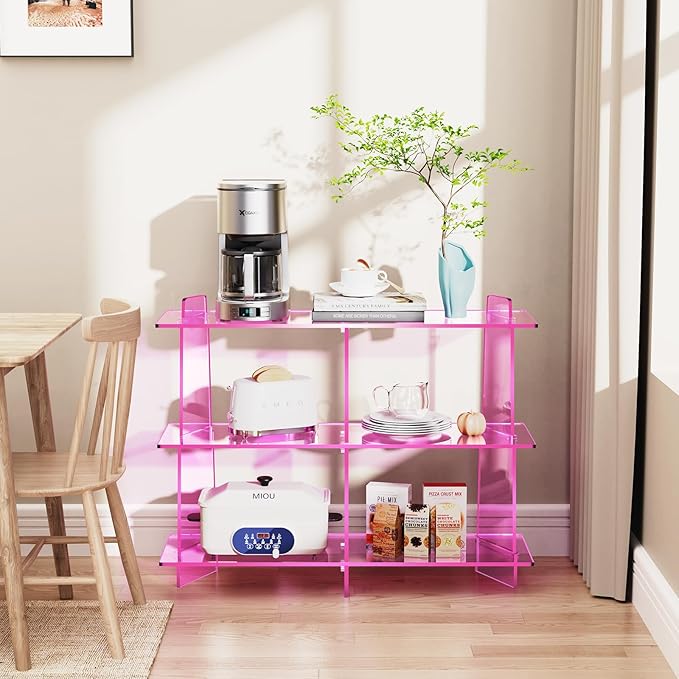 Acrylic Bookshelf, Small 3 Tier Open Bookcase - Image 6