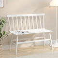 Bamboo Dining Bench, Wooden White Entryway Bench by Unknown