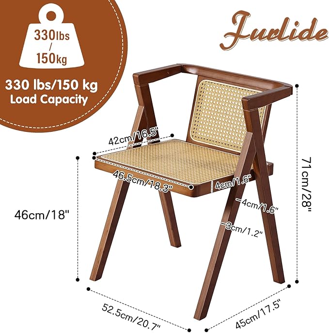 Rattan Dining Chair, Mid-Century Accent Armchair, Wicker Chair, Outdoor Bamboo - Image 2